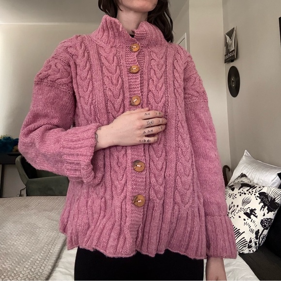 Pink Cable Knit Sweater - Picture 1 of 6